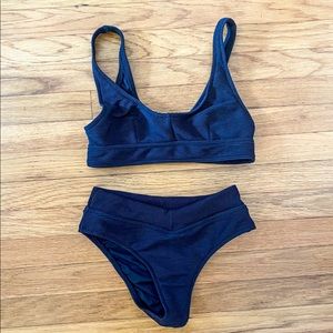 WORN ONCE Black textured Zulu & Zephyr bikini